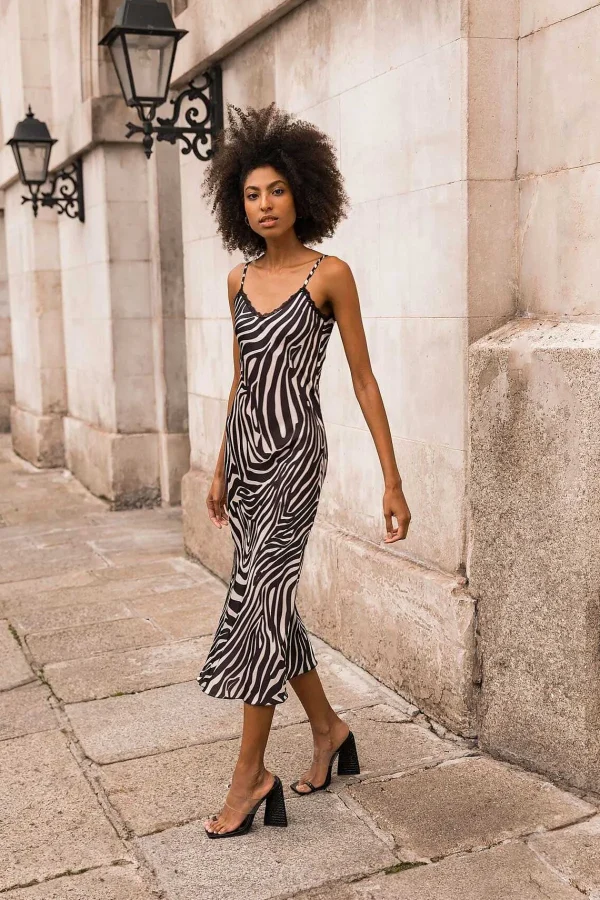 Pala D'oro Sport Valentina Midi Dress In Zebra Print* Sale Dresses