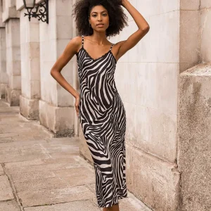 Pala D'oro Sport Valentina Midi Dress In Zebra Print* Sale Dresses