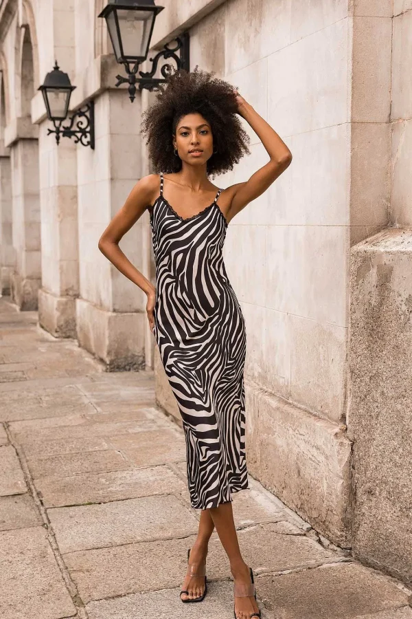 Pala D'oro Sport Valentina Midi Dress In Zebra Print* Sale Dresses