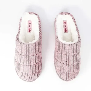 Cherish Accessories Velour Ribbed Mule Slipper In Pink*Women Nightwear