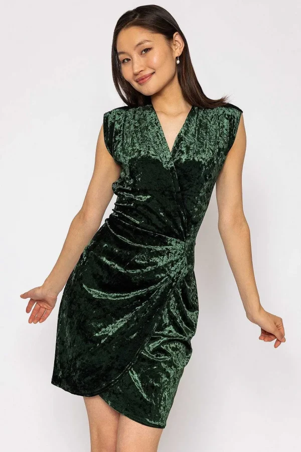 J'aime la Vie Velour Tammy Dress In Green*Women Dresses & Jumpsuits
