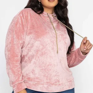 Kelly & Grace Weekend Velvet Hoody In Pink*Women Hoodies & Sweatshirts