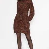 Rowen Avenue Viscose Dress In Brown Animal Print*Women Dresses & Jumpsuits