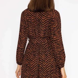 Rowen Avenue Viscose Dress In Brown Animal Print*Women Dresses & Jumpsuits