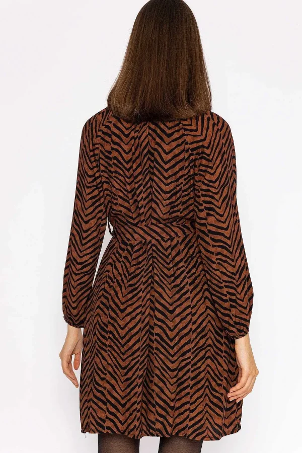 Rowen Avenue Viscose Dress In Brown Animal Print*Women Dresses & Jumpsuits