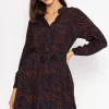 Rowen Avenue Viscose Dress In Navy Animal Print*Women Dresses & Jumpsuits