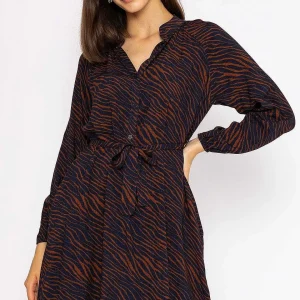 Rowen Avenue Viscose Dress In Navy Animal Print*Women Dresses & Jumpsuits