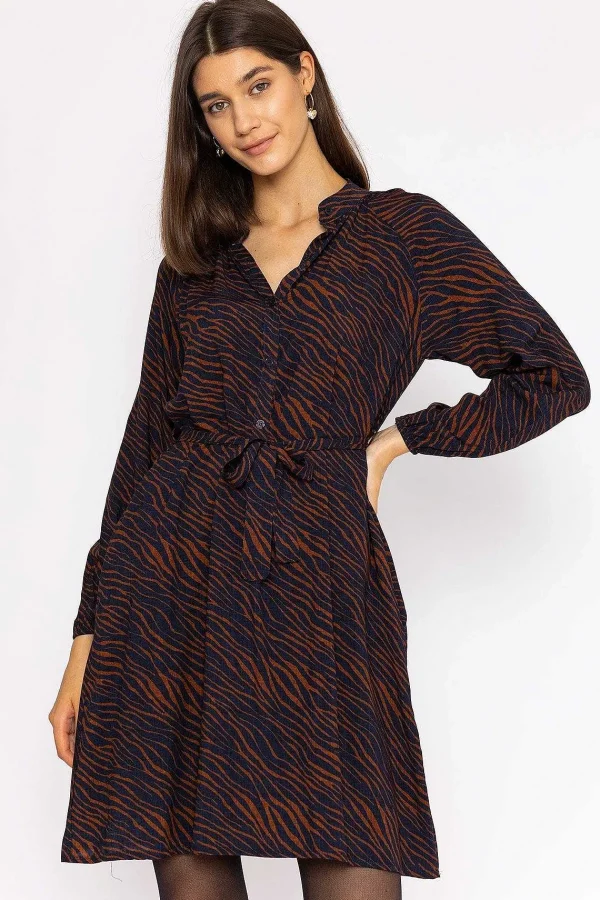 Rowen Avenue Viscose Dress In Navy Animal Print*Women Dresses & Jumpsuits