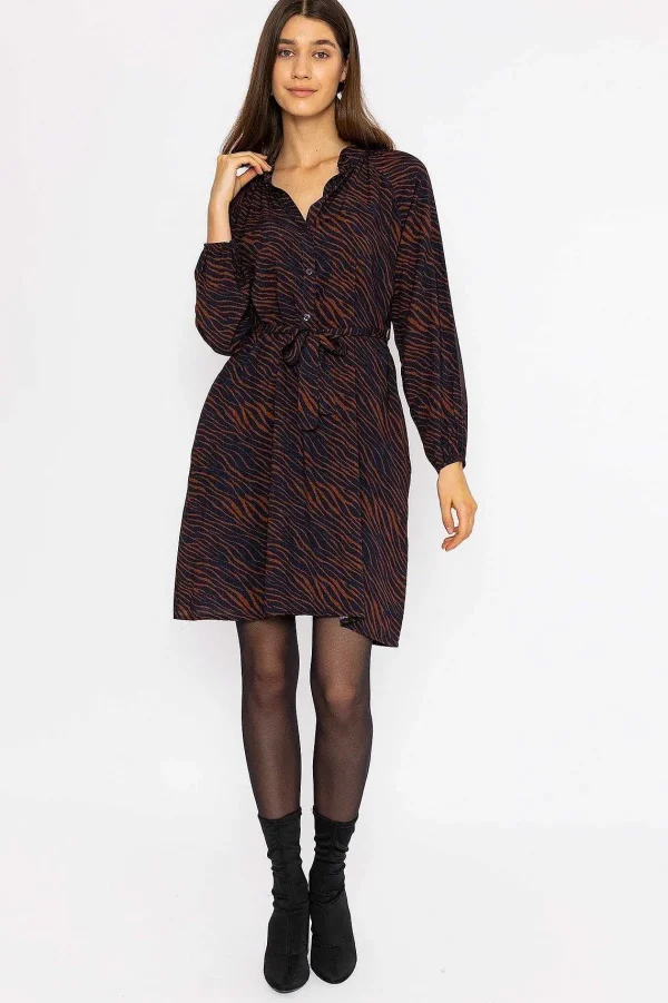 Rowen Avenue Viscose Dress In Navy Animal Print*Women Dresses & Jumpsuits