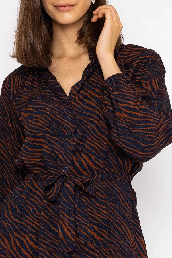 Rowen Avenue Viscose Dress In Navy Animal Print*Women Dresses & Jumpsuits