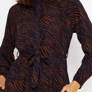 Rowen Avenue Viscose Dress In Navy Animal Print*Women Dresses & Jumpsuits
