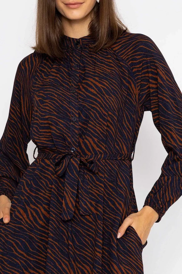 Rowen Avenue Viscose Dress In Navy Animal Print*Women Dresses & Jumpsuits