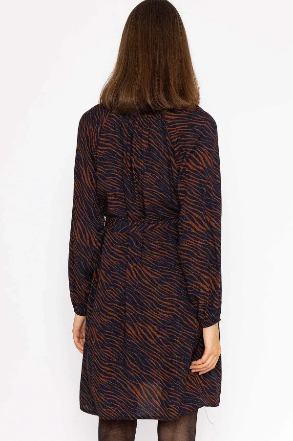 Rowen Avenue Viscose Dress In Navy Animal Print*Women Dresses & Jumpsuits