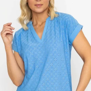 Voulez Vous V-Neck Jersey Top In Blue*Women Tops & Blouses