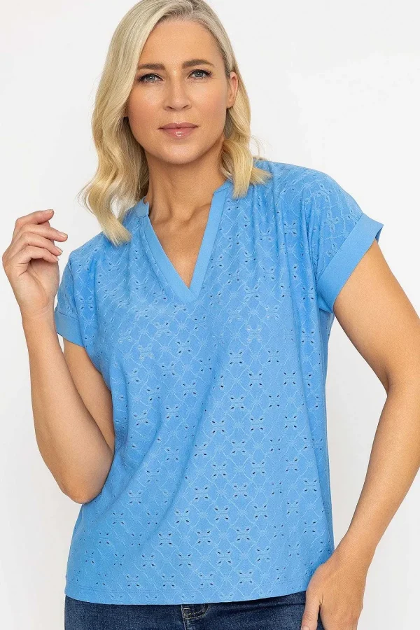 Voulez Vous V-Neck Jersey Top In Blue*Women Tops & Blouses