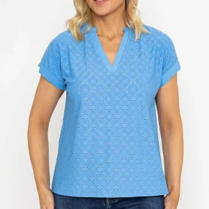 Voulez Vous V-Neck Jersey Top In Blue*Women Tops & Blouses