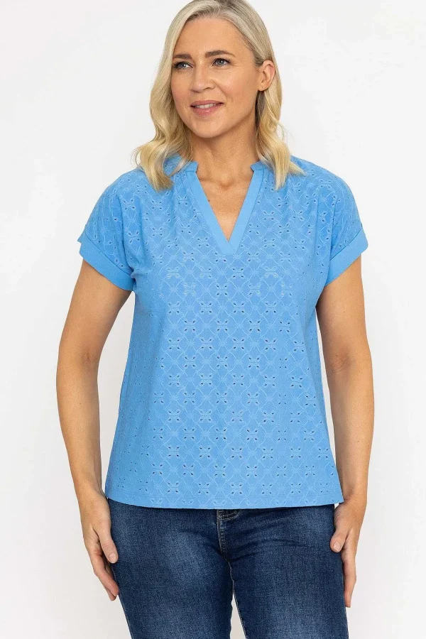 Voulez Vous V-Neck Jersey Top In Blue*Women Tops & Blouses