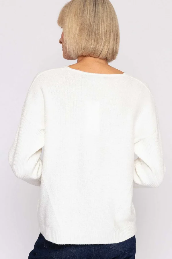J'aime la Vie V-Neck Knit In Ecru*Women Jumpers & Cardigans
