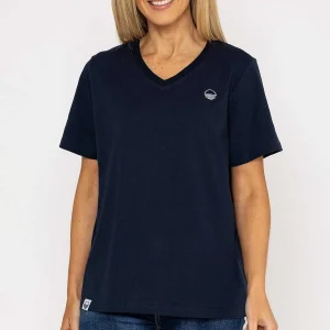 West Quay V-Neck T-Shirt In Navy*Women Tops & Blouses
