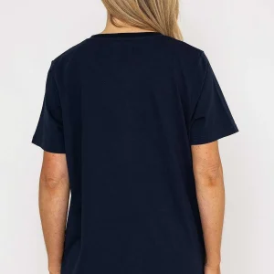 West Quay V-Neck T-Shirt In Navy*Women Tops & Blouses