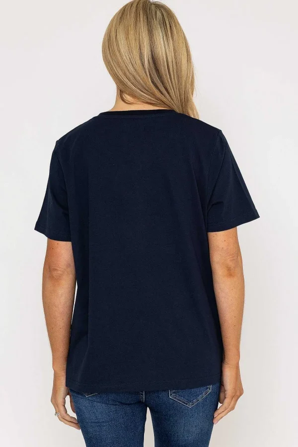 West Quay V-Neck T-Shirt In Navy*Women Tops & Blouses