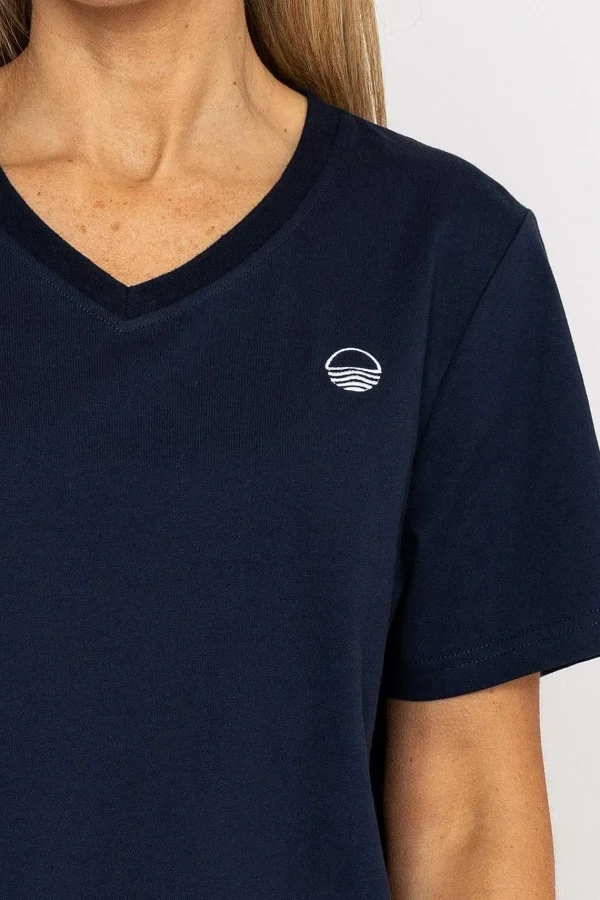 West Quay V-Neck T-Shirt In Navy*Women Tops & Blouses