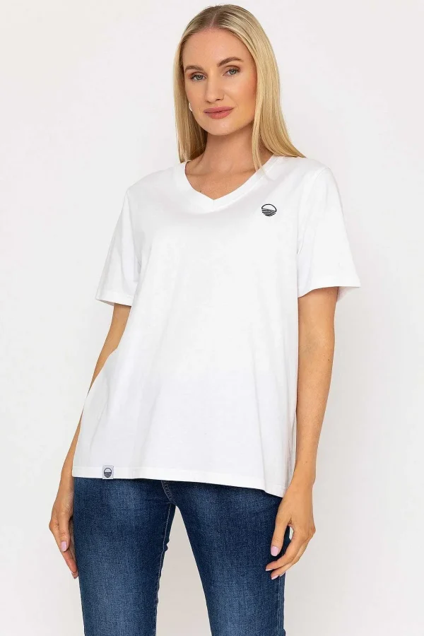 West Quay V-Neck T-Shirt In White*Women Tops & Blouses