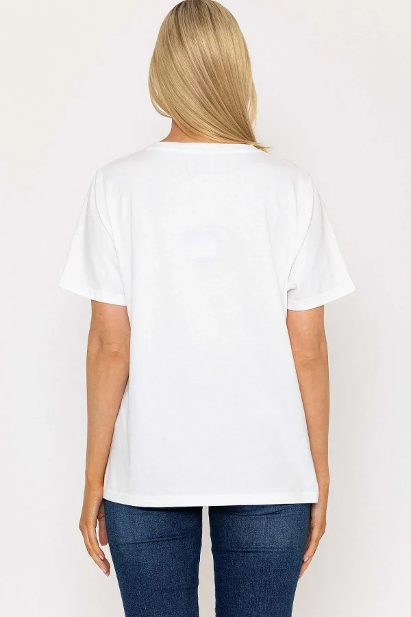 West Quay V-Neck T-Shirt In White*Women Tops & Blouses