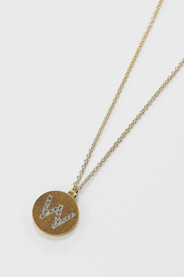 Cherish W Initial Necklace In Gold* Jewellery