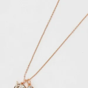 Cherish W Initial Necklace In Rose Gold* Jewellery