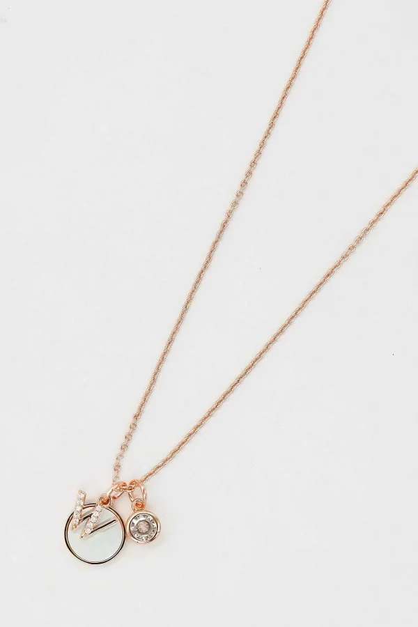 Cherish W Initial Necklace In Rose Gold* Jewellery