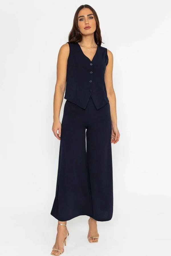 Pala D'oro Waistcoat In Navy*Women Tops & Blouses