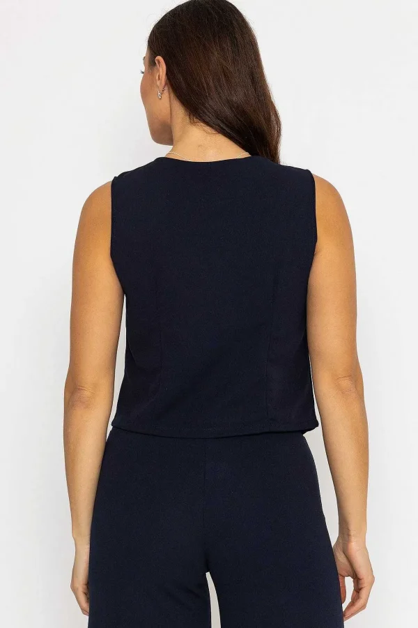 Pala D'oro Waistcoat In Navy*Women Tops & Blouses