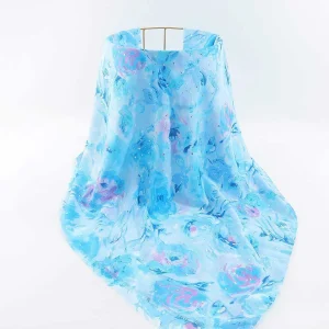 SOUL Accessories Watercolour Rose Scarf In Blue* Accessories