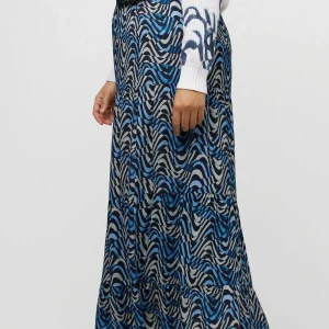 Ulla Popken Wave Print Long Skirt In Navy*Women Skirts & Shorts