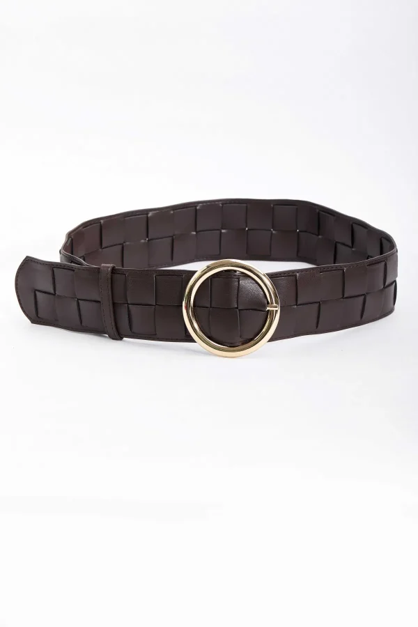 SOUL Accessories Weave Waist Brown Belt* Belts
