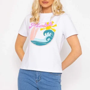 Kelly & Grace Weekend White Aloha Cotton T-Shirt*Women Tops & Blouses