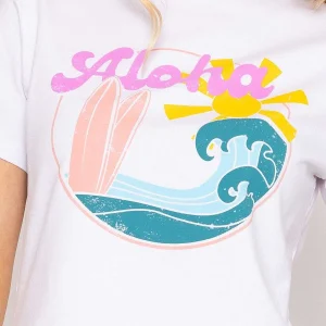 Kelly & Grace Weekend White Aloha Cotton T-Shirt*Women Tops & Blouses