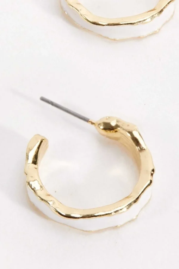 Soul Jewellery White And Gold Hoop Earrings* Earrings