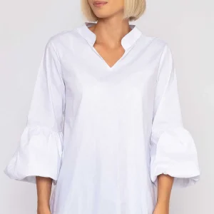 Pala D'oro White Balloon Cuff Shirt*Women Tops & Blouses