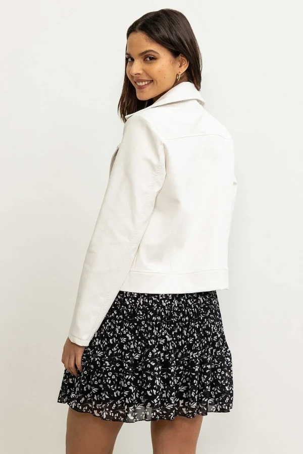 Pala D'oro Sport White Biker Jacket*Women Coats & Jackets