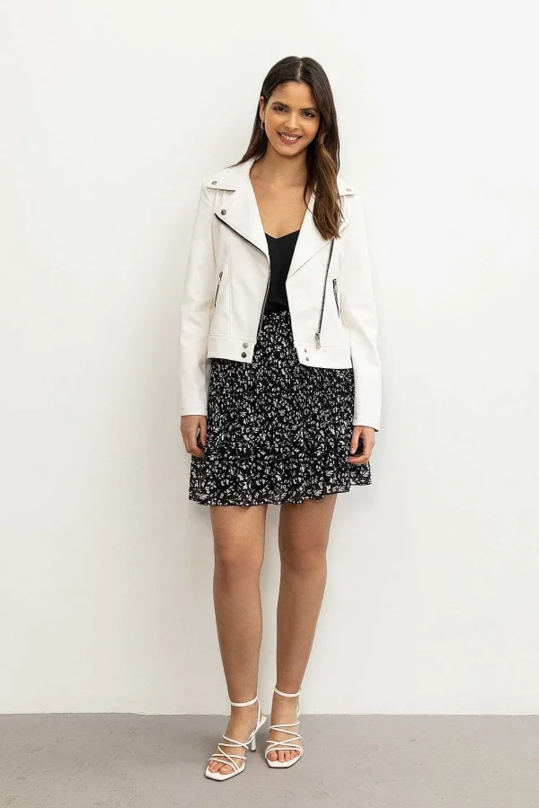 Pala D'oro Sport White Biker Jacket*Women Coats & Jackets