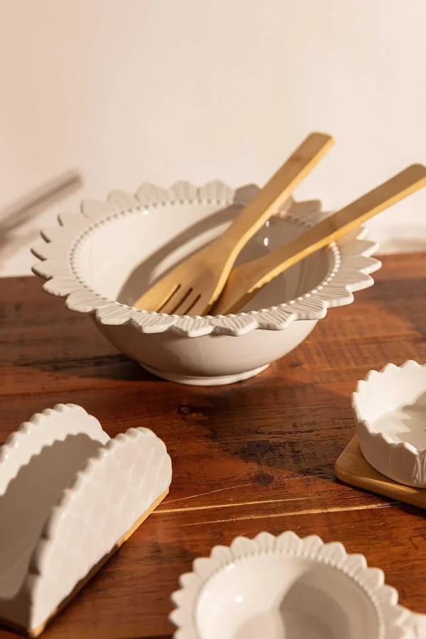 Carraig Donn HOME White Ceramic Salad Bowl Serving Set* Homeware