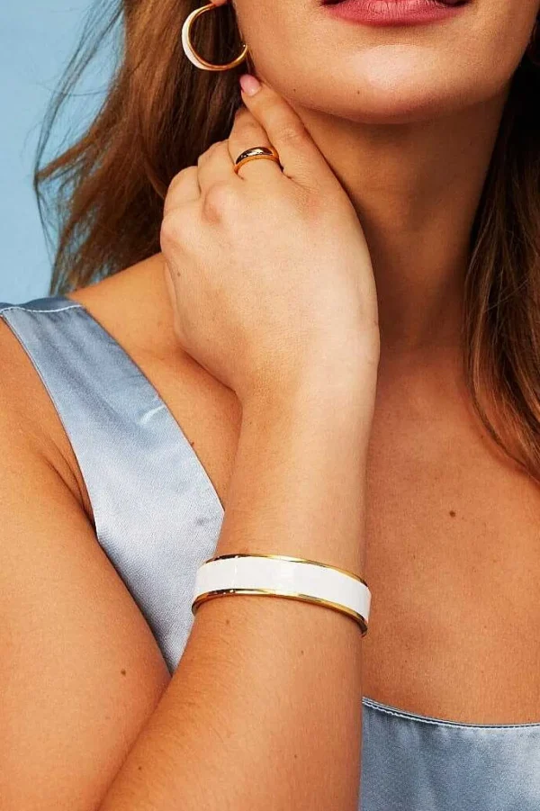 Knight & Day White Enamel Bangle*Women As Seen On Social