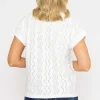 Voulez Vous White Jersey Top With Contrast Fabric*Women Tops & Blouses