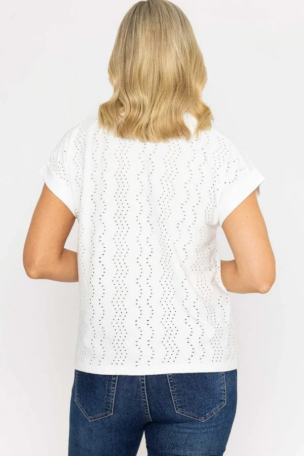 Voulez Vous White Jersey Top With Contrast Fabric*Women Tops & Blouses