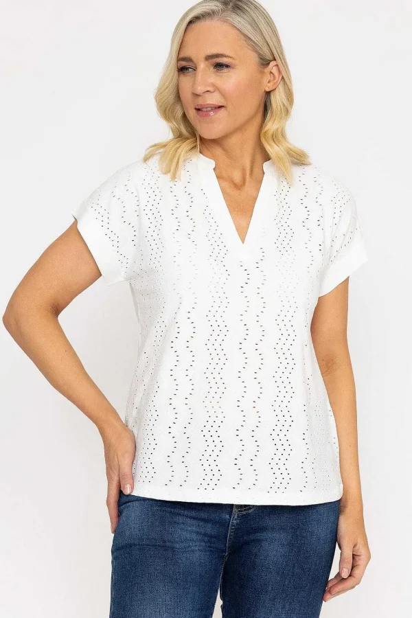 Voulez Vous White Jersey Top With Contrast Fabric*Women Tops & Blouses