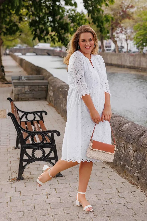 Ulla Popken White Lace Dress*Women Dresses & Jumpsuits