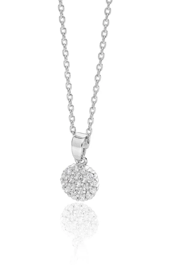 Tipperary Crystal Jewellery White Stone Disc Drop Pendant* Boxed Gifts