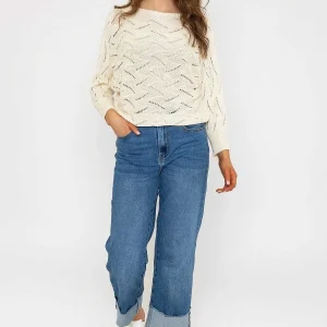 Pala D'Oro White Woven Knit*Women Tops & Blouses